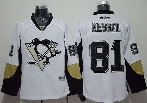 Penguins #81 Phil Kessel White Away Stitched NHL Jersey - Click Image to Close